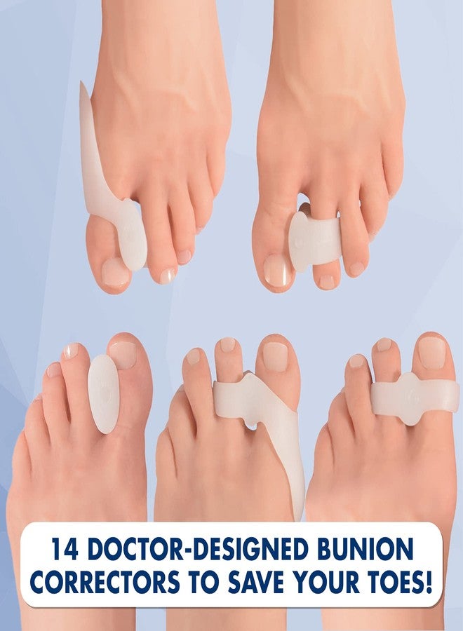 Dr. Frederick's Original 14-Piece Bunion Corrector Kit - Fast Relief for Bunions & Overlapping Toes - For Men & Women - Soft Gel Pads, Spacers, & Separators - For No Surgery Required - Image 2